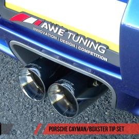 AWE Tuning Optional Porsche 987 Cayman/S Boxster/S Muffler Tip Set - Polished Silver 3010-22014