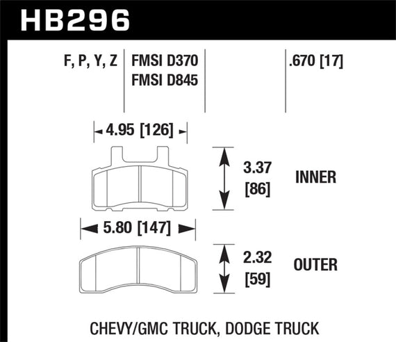 Hawk HPS Street Brake Pads HB296F.670