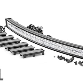 Rough Country 50-inch Curved Cree LED Light Bar - (Dual Row | Chrome Series w/ Cool White DRL)