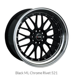 XXR 521 17x7 4x100/4x114.3 +38 Black/ML Wheel/Rim 52177082N