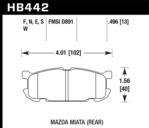 Hawk Performance HB442W.496 Disc Brake Pads - Rear HB442W.496