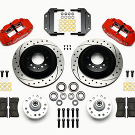 Wilwood Narrow Superlite 6R Front Hub & 1PC Rtr Kit 12.88in Drilled -Red Magnum Force Drop Spindle 140-12272-DR