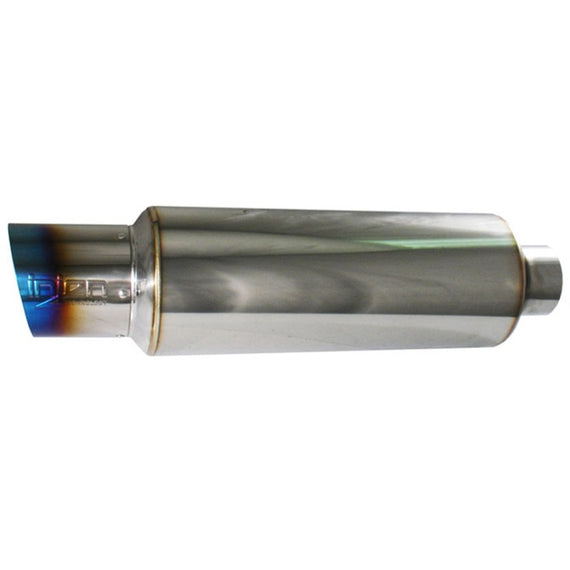 Injen 2 3/8 Universal Muffler w/Titanium burnt rolled Tip and stainless steel resonated inner wall SES225TT