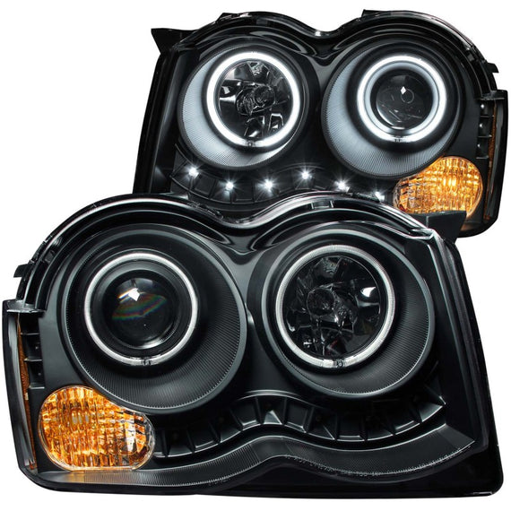 Anzo 111213 Pair of 2 Black Projector Headlights for 08-10 Jeep Grand Cherokee 111213