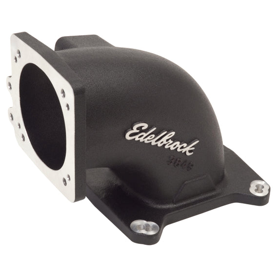 Edelbrock High Flow Intake Elbow 95mm Throttle Body to Square-Bore Flange Black Finish 38493