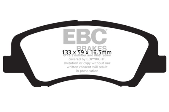 EBC 12+ Hyundai Accent 1.6 Ultimax2 Front Brake Pads UD1593