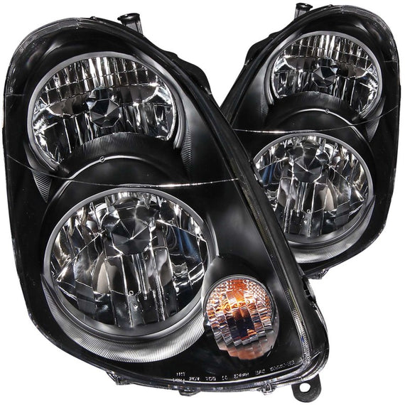 Anzo 121172 Black Clear Lens Crystal Headlights for 03-05 Infiniti G35 4 Door 121172