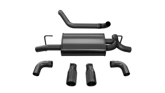 Corsa 2018-2025 Jeep Wrangler JL 2.5in Dual Rear Exit Black Tips Sport Axle-Back Exhaust 21014BLK
