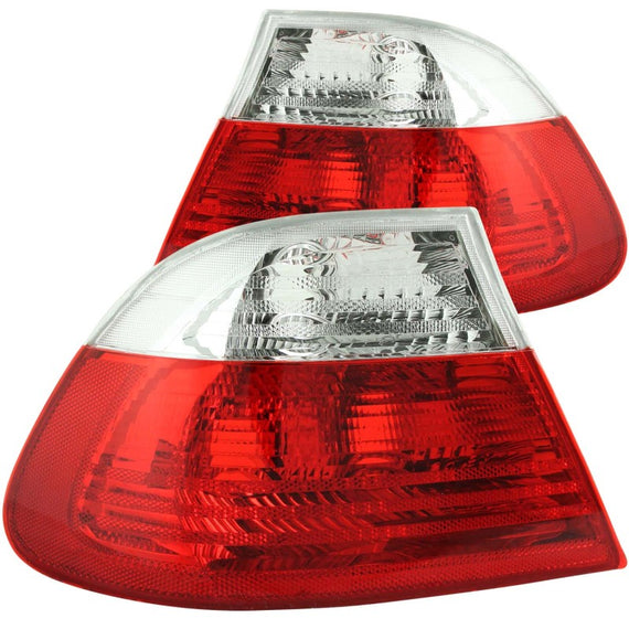 Anzo 221217 Red Clear Lens Tail Lights fit for BMW E46 M3 and 3-Series 2-Door 221217