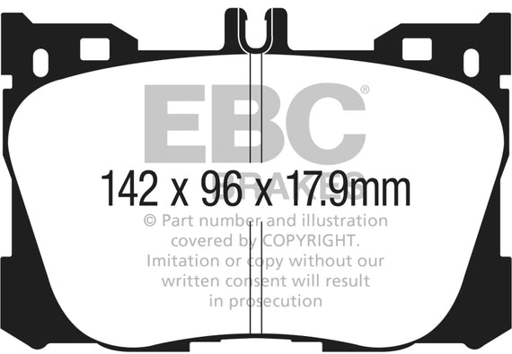 EBC Brakes DP33070C Redstuff Ceramic Low Dust Brake Pads Fits E300 GLC43 AMG DP33070C