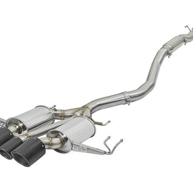 aFe POWER Takeda 2-1/2in to 2-1/4in 304SS Catback Dual-Exit Exhaust 17+ Honda Civic Type R w/CF Tips 49-36616-C