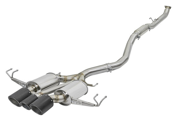 aFe POWER Takeda 2-1/2in to 2-1/4in 304SS Catback Dual-Exit Exhaust 17+ Honda Civic Type R w/CF Tips 49-36616-C