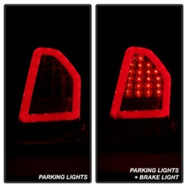 Spyder 05-07 Chrysler 3000C Version 2 Light Bar LED Tail Lights - Red Clear (ALT-YD-C305V2-LED-RC) 5083364