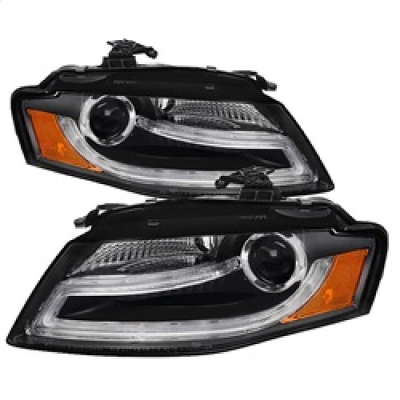 Spyder Audi A4 09-12 Projector Headlights Halogen Model Only - DRL LED Black PRO-YD-AA408-DRL-BK 5081544