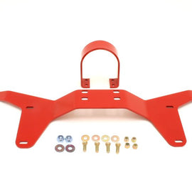 BMR 05-14 S197 Mustang Rear Tunnel Brace w/ Rear Driveshaft Safety Loop - Red DSL011R