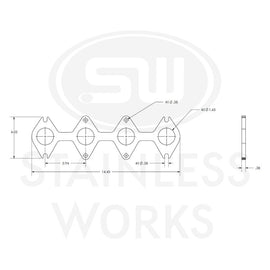 Stainless Works Small Block Ford 4.6L 3V Round Port Header 304SS Exhaust Flanges 1-5/8in Primaries HF463V163