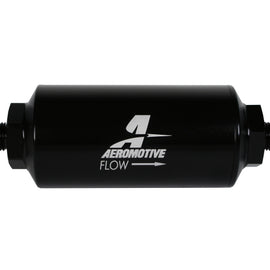 Aeromotive In-Line Filter - (AN-6 Male) 10 Micron Fabric Element Bright Dip Black Finish 12347