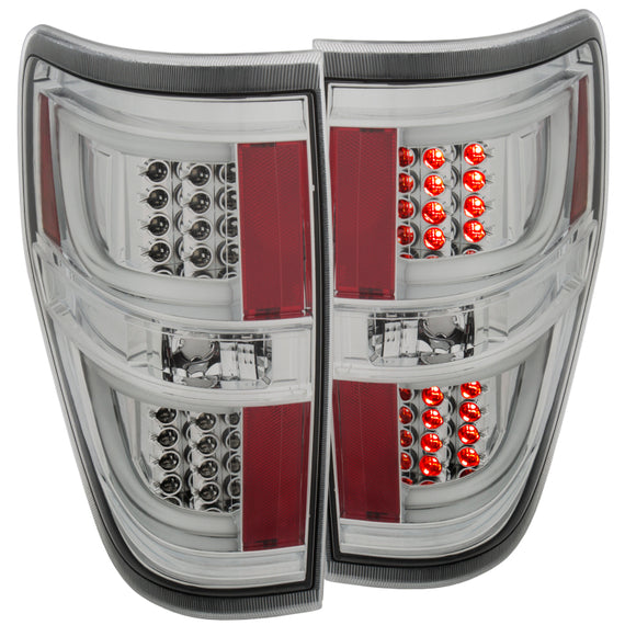 Anzo 311259 Chrome Red Clear G2 Style Led Tail Lights for 09-14 Ford F-150 311259