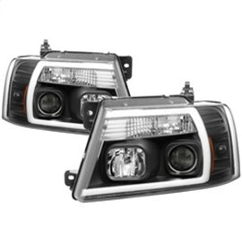 Spyder 04-08 Ford F-150 Projector Headlights - Light Bar DRL - Black PRO-YD-FF15004V2-LB-BK 5084484