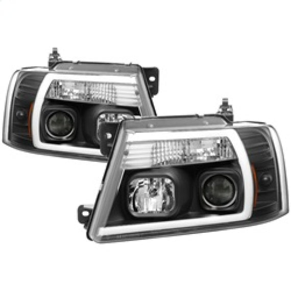 Spyder 04-08 Ford F-150 Projector Headlights - Light Bar DRL - Black PRO-YD-FF15004V2-LB-BK 5084484