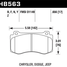 Hawk HP+ Front Brake Pads for 06-12 Charger SRT8 - HB563N.656 HB563N.656