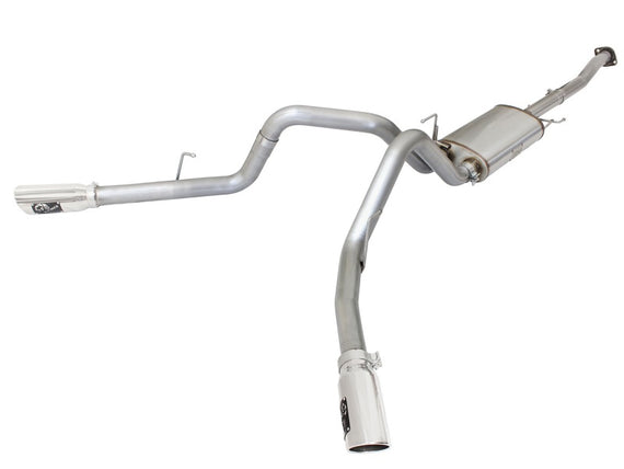 aFe MACHForce XP Exhaust 3in SS Dual Side Exit CB w/ Polish Tips 15 Ford F150 Ecoboost V6-2.7L/3.5L 49-43070-P