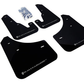 Rally Armor Mud Flaps Guards for 04-09 Mazda3 Mazdaspeed 3 (Black w/Silver Logo) MF9-UR-BLK/SIL