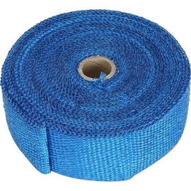 Torque Solution 50in x 2in Universal Fiberglass Exhaust Wrap - Blue TS-EW-2X50BU