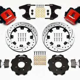 Wilwood Combination Parking Brake Rear Kit 12.19in Drilled Red Civic / Integra Drum 2.46 Hub Offset 140-10209-DR