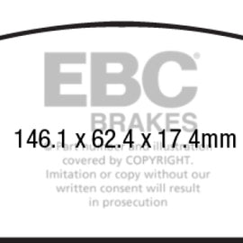EBC Redstuff Front Brake Pads for 2017+ Volkswagen Golf Mk7 1.8L Turbo DP32225C