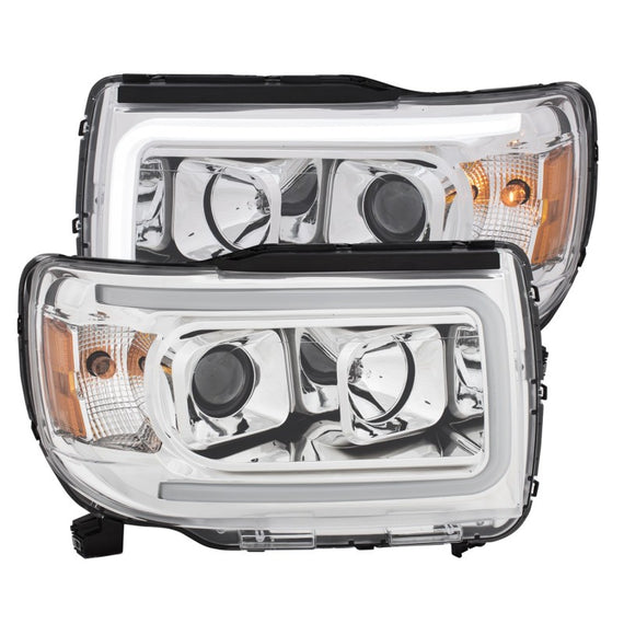 Anzo 111382 Chrome w/Amber Projector Plant Style Headlights for GMC Canyon 111382