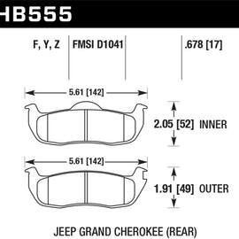 Hawk Performance HB555F.678 Virtually Noise-Free Disc Brake Pads HB555F.678