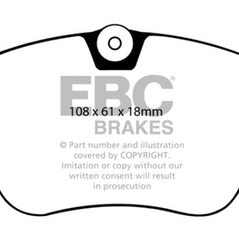 EBC 86-93 Mercedes-Benz 190/190E 2.3 16v Redstuff Front Brake Pads DP3577C