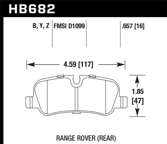 Brake Pads Range Rover Rear Hawk HB682Y.657 Rear LTS Brake Pads for Range Rover Sport Non Supercha ...