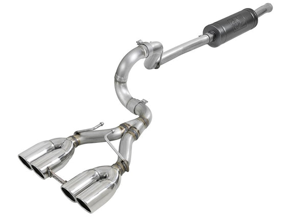 aFe Rebel Series 2.5in. 304 SS C/B Exhaust System 2018 Jeep Wrangler (JL) V6-3.6L - Polished Tip 49-38071-P