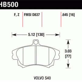 Hawk Performance Ceramic Street Brake Pads HB500Z.645