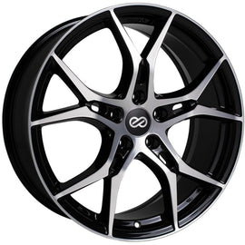 Enkei Vulcan 17x7.5 45mm Offset 5x100 Bolt 72.6mm Bore Black Machined Wheel 517-775-8045BKM