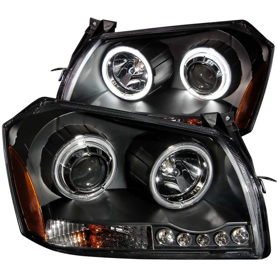 Anzo 121220 Pair of 2 Projector Headlights Black w/ Halo for 05-07 Dodge Magnum 121220