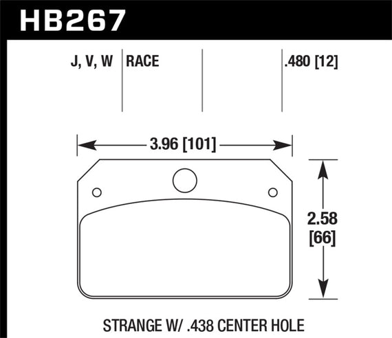 Hawk DR-97 Brake Pads for Strange w/ 0.438in Center Hole HB267J.480