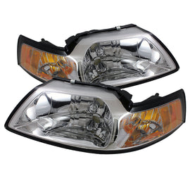 Spyder Auto Chrome Amber Crystal Head Lights Fits 00-04 Ford Mustang - 5064493 5064493