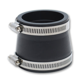 Vibrant Non Reinf Silicone Reducer 3in I.D. x 3.5in I.D. x 3in long BLK incl 2 SS Worm Gear Clamps 12712