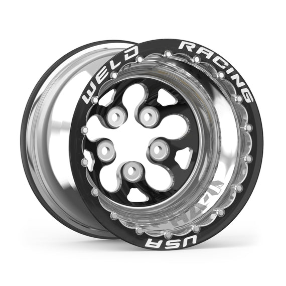 Weld Alpha-1 15x13 / 5x4.75 BP / 5in BS Black Wheel - Black Double Beadlock MT 83B-513280MBS