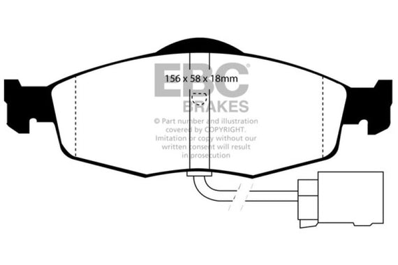 EBC 95-00 Ford Contour 2.0 Yellowstuff Front Brake Pads DP4955R