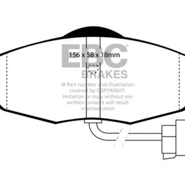 EBC 95-00 Ford Contour 2.0 Redstuff Front Brake Pads DP3955C