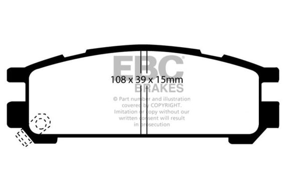 EBC 93-96 Subaru Impreza 1.8 Redstuff Rear Brake Pads DP3821C