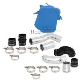 Mishimoto 11-16 Ford 6.7L Powerstroke Air-To-Water Intercooler Kit - Wrinkle Blue w/ Polished Pipes MMINT-F2D-11KBLP