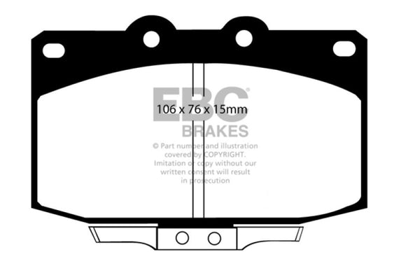 EBC 86-89 Mazda RX7 2.4 (1.3 Rotary)(Vented Rear Rotors) Ultimax2 Front Brake Pads UD331