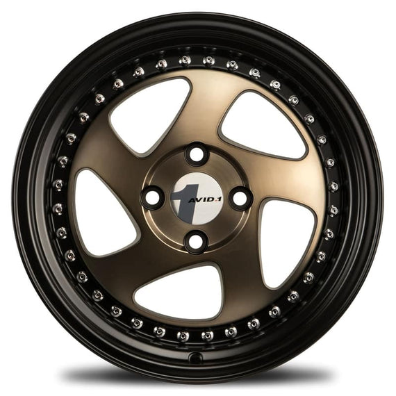 Avid1 AV-19 15x8 4x100 +25 cb73.1 BRONZE/BLACK LIP Wheel/Rim AV1915804C25BZ