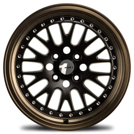 Avid1 AV-12 15x8 4x100 +25 cb73.1 Matte Black/ Bronze lip Wheel/Rim AV1215804C25BZ