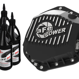 aFe Power Pro Series Rear Differential Cover Black w/Machined Fins & Gear Oil 14-18 RAM 6.7L Diesel 46-70392-WL